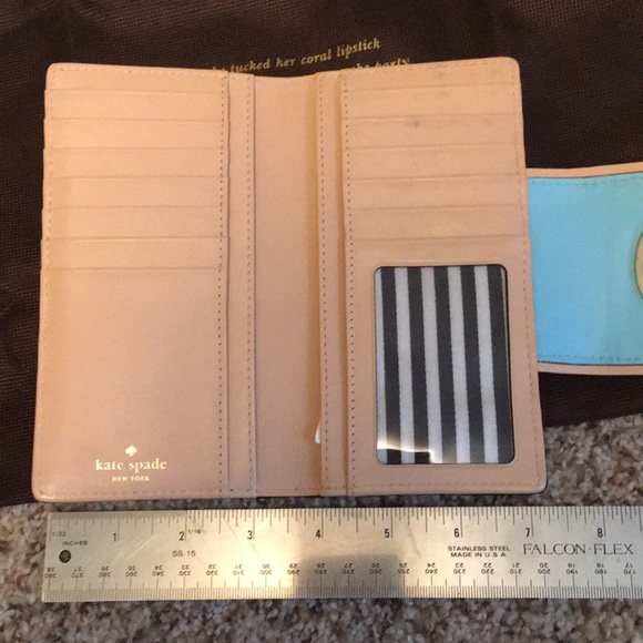 Large turquoise blue Kate spade wallet - Picture 4 of 7